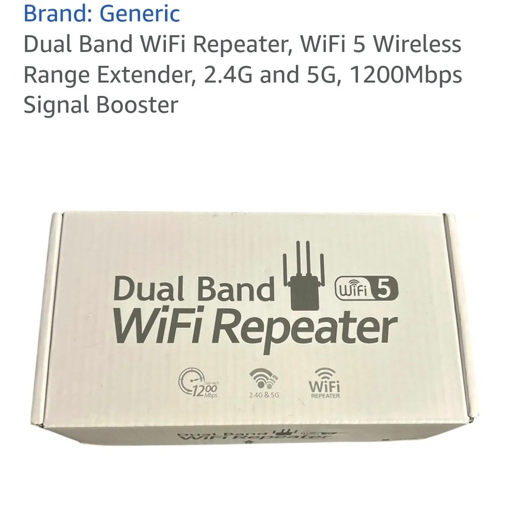 Dual Band WiFi Repeater WiFi 5 Wireless Range Extender 1200Mbps Booster